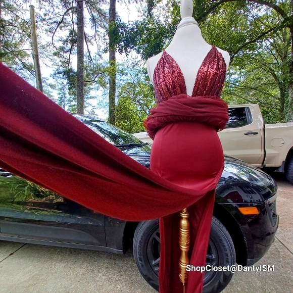 Luxxel Long Formal Tulle Mesh Sequin Backless Evening Dress - Picture 8 of 16